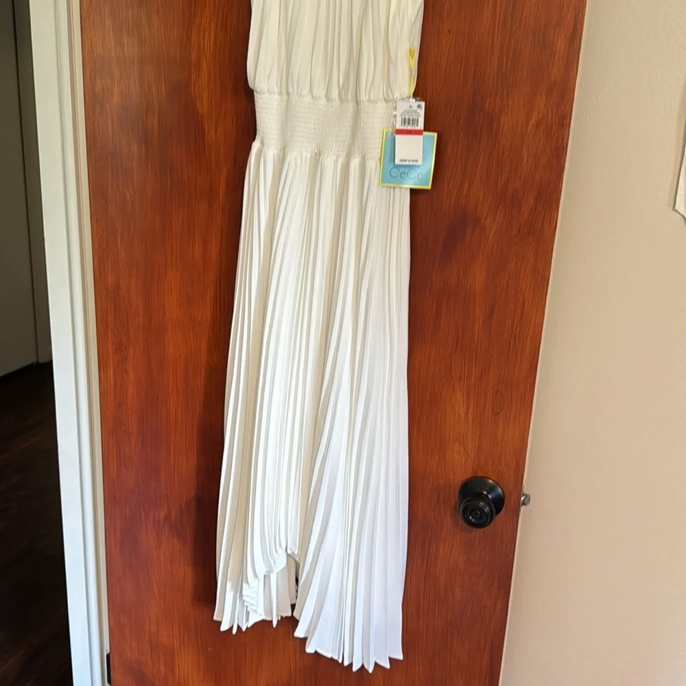 NWT CeCe Pleated Halter Midi Dress sz XS - NWT & Medium Like New - Picture 4 of 11